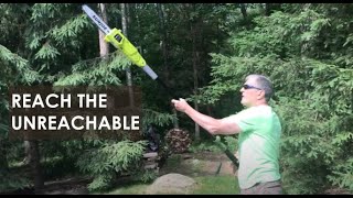 Sun Joe Electric Pole Chain Saw  Review and Demo [upl. by Yaron]