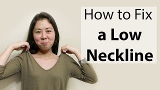 How to Fix a Low Neckline V Neck  Beginner Sewing Tutorial  DIY Tailoring [upl. by Drannek]