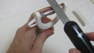 ピーラー 鋼包丁を気持ちよく研ぐ方法 超振動スティックシャープナー ダイヤモンド vibration how to sharpen knife kitchen バイブ レーション シャープナー [upl. by Brianna]