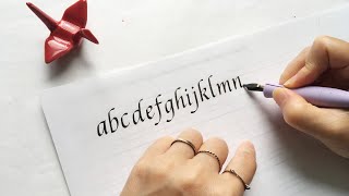 Italic Calligraphy Tutorial  Beginners Alphabet Demo [upl. by Airreis]