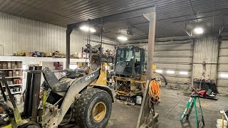 Disassembly Part 1 replacing center pins and bearings on a John Deere 624k payloader [upl. by Wende]