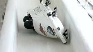 Canadian bobsled crashes speeds down course  Playing Through the Pain  CBC Sports [upl. by Yznil]