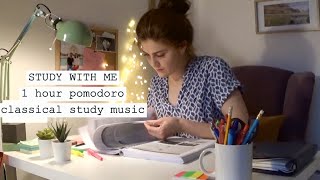 STUDY WITH ME 1 hour POMODORO classical study music [upl. by Adnilre]