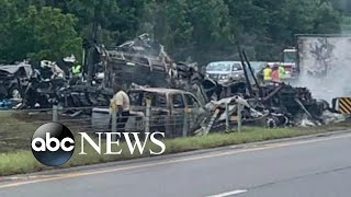 10 dead after 18car crash on Alabama highway [upl. by Mahan]