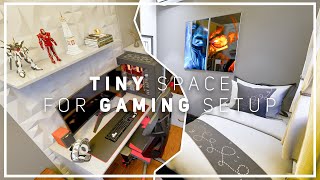 SMALL GAMING ROOM SETUP WITH BED  SMALL BEDROOM MAKEOVER GAMING AREA [upl. by Disario]