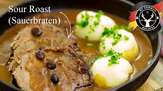 Sour Roast  Sour Beef  German Sauerbraten Recipe ✪ MyGermanRecipes [upl. by Kcired]