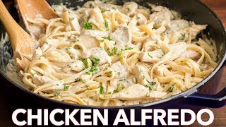 Chicken Fettuccine Alfredo Recipe  Easy Dinner [upl. by Mulvihill]