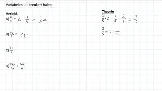 Variabelen uit breuken halen 3 HAVO [upl. by Einyaj]