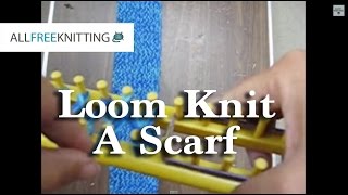 How to Loom Knit a Scarf Part 1 [upl. by Neerol805]