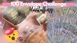 100 Envelope Challenge Unstuffing  Savings Challenges  Ohmyfro Budgets [upl. by Nishi]