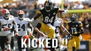 Antonio Brown kicks Browns punter Spencer Lanning [upl. by Aivatan]