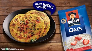 Oat Pancake Recipe Masala Oats Pancakes  Quaker Oats [upl. by Allina919]