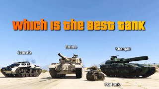 GTA V Which is the Best Tank  Rhino Khanjali Scarab or IampP Tank [upl. by Reina]