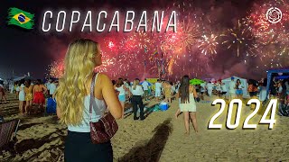 New Years Eve in Copacabana 2024 🇧🇷 Reveillon Rio de Janeiro Brazil 【 4K UHD 】 [upl. by Vizza777]