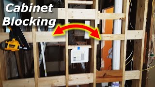 How To Add Stud Wall Cabinet Blocking For Kitchen Cabinet Installs [upl. by Fleming]