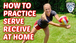 At Home Serve Receive Volleyball Drill  USC Libero Victoria Garrick [upl. by Eilsew]