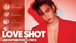 EXO  Love Shot Line Distribution  Lyrics Color Coded PATREON REQUESTED [upl. by Htevi95]