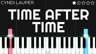 Cyndi Lauper  Time After Time  EASY Piano Tutorial [upl. by Rudich]