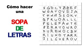 Como hacer una SOPA DE LETRAS fácil [upl. by Cusick]