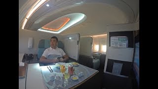 Korean Air B7478 First Class Review Hong Kong to Incheon [upl. by Hgieliak]