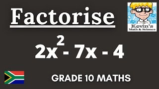 8 Factorising trinomials grade 10  Part 2 [upl. by Ellenad]