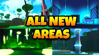 ALL NEW TRAINING AREAS IN SORCERER FIGHTING SIMULATOR ROBLOX [upl. by Akimot]