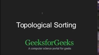 Topological Sorting  GeeksforGeeks [upl. by Ilak92]