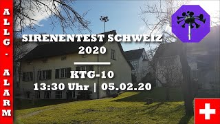 Sirenentest Schweiz 2020  Trüllikon  KTG10  Allgemeiner Alarm [upl. by Budde867]