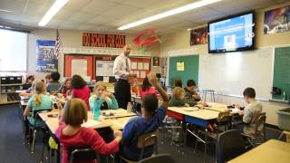 Raw video Orendorf elementary teacher Marcus Billings teaches a math lesson [upl. by Ydollem]