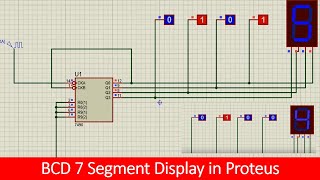 how to use BCD 7 segment display in Proteus tutorial [upl. by Chicky]