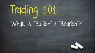 Trading 101 What is quotBullishquot  quotBearishquot [upl. by Arocal]