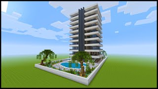 Minecraft How To Build a Modern Hotel  PART 1 [upl. by Nelluc]