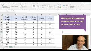 Using Excel for Regression Analysis [upl. by Norb406]