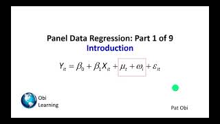 Panel Data Regression 1of9  Introduction [upl. by Hatokad502]