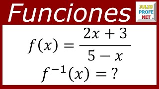 Inversa de una función  Ej 1 [upl. by Ojadnama]