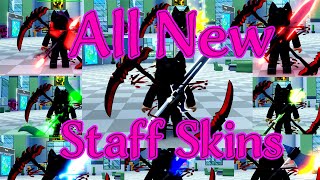 ALL NEW STAFF SKINS  Sorcerer Fighting Simulator Roblox [upl. by Amrac]