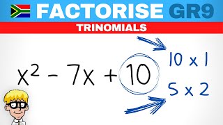 Gr 9 Factorisation Trinomials Introduction [upl. by Lebasi]