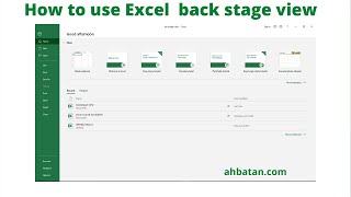 How to use Excel backstage view [upl. by Mccafferty833]