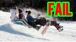 FAILING all the way  Sledding crashes and fails [upl. by Ariada]