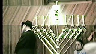 Lighting The Menorah  The Lubavitcher Rebbe  1987 [upl. by Anilad]