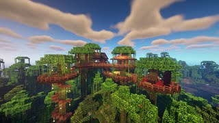 Minecraft Building A Jungle Treehouse Timelapse [upl. by Burrow263]