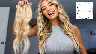 Clipin Hair Extensions Tutorial 20”  Bellami Hair [upl. by Redfield]