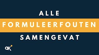 Alle formuleerfouten samengevat [upl. by Tnomal]