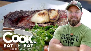 How to Cook a Rastellis Ribeye Steak with Gremolata  Cook Eat Repeat  Blackstone [upl. by Scholem876]