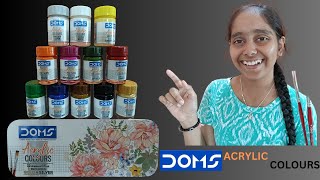 Unboxing and Review Doms Latest Acrylic Colour Collection [upl. by Atolrac]