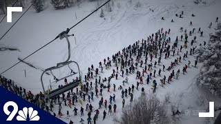 Videos show long lift lines at Vail during COVID pandemic [upl. by Oinegue]