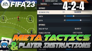 THE BEST META 424 CUSTOM TACTICS PLAYER INSTRUCTIONS fifa23 [upl. by Semreh]