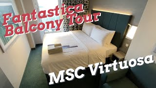 MSC Virtuosa  Fantastica Balcony Cabin Tour [upl. by Gustin]