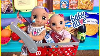 BABY ALIVE Twins Grocery Shopping 🛒 [upl. by Adnopoz]