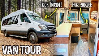 Extraordinary LUXURY Camper Van Build amp Full Tour  Mercedes Sprinter  VAN LIFE [upl. by Luaped]